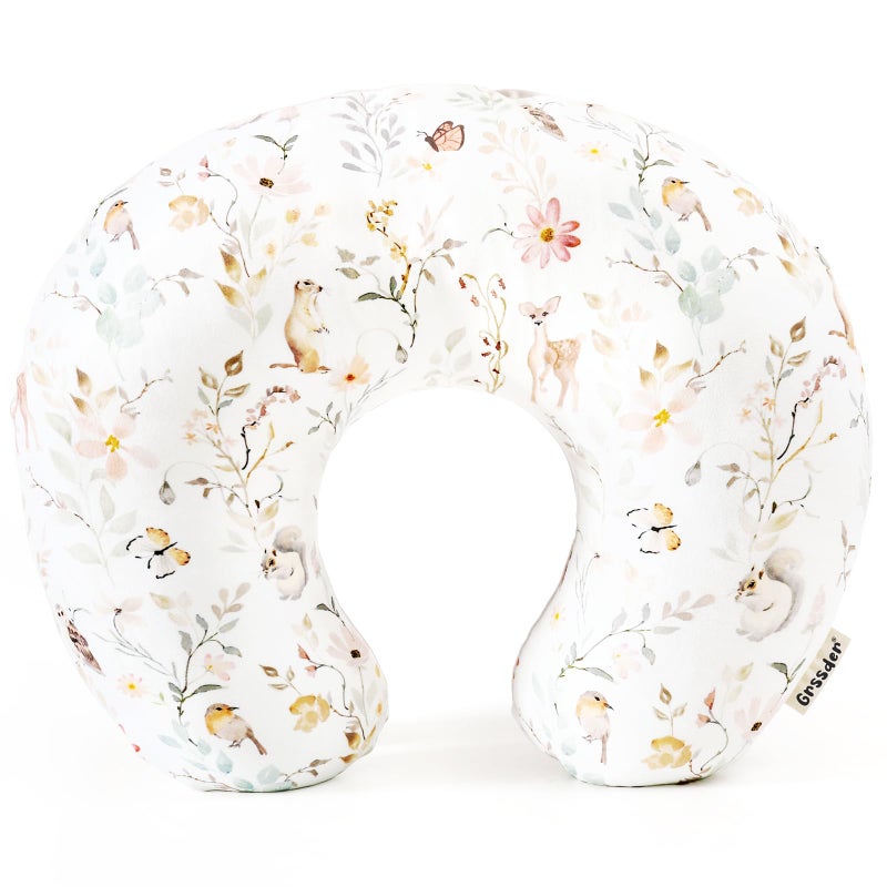 GRSSDER Nursing Pillow Cover, Stretchy Soft Minky Fabric Covers, Fit Most Nursing Support Pillows for Breastfeeding, Comfortable Safe Pillow Cover, Beautiful Stylish Pattern - Image 1